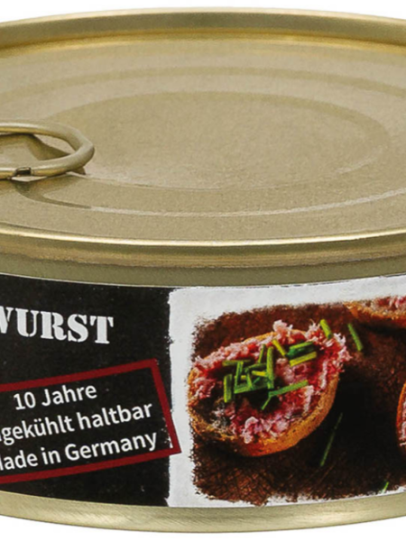 JAUSENWURST in BLIK, ZEER LANG HOUDBAAR