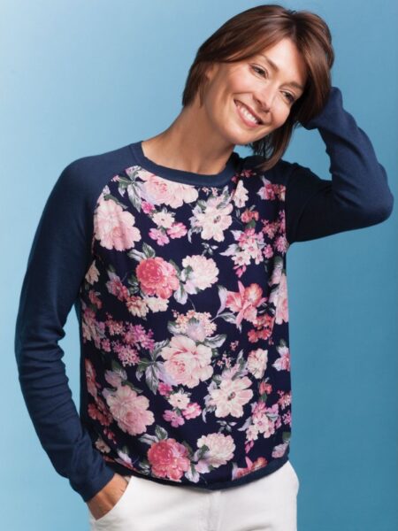 1904 PRINT WOVEN FRONT PULLOVER