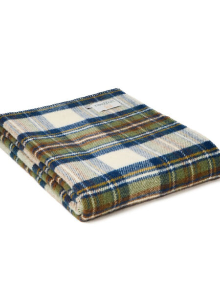 WOLLEN PLAID MUTED BLUE DRESS STEWART TARTAN